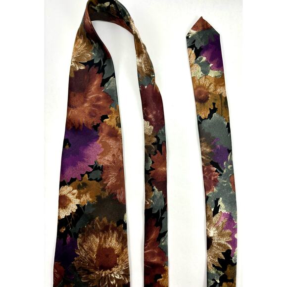 MIV Silk Tie Hand Made in Italy 1980s Floral Vintage - Picture 15 of 16